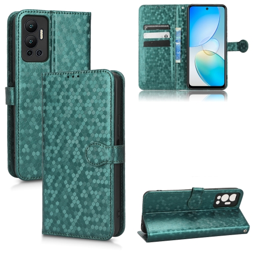 

For Infinix Hot 12 Honeycomb Dot Texture Leather Phone Case(Green)