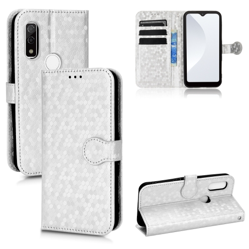 

For Fujitsu Arrows WE F-51B Honeycomb Dot Texture Leather Phone Case(Silver)