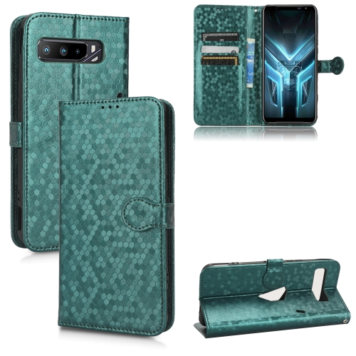 

For Asus ROG Phone 3 Strix / ROG Phone 3 Honeycomb Dot Texture Leather Phone Case(Green)