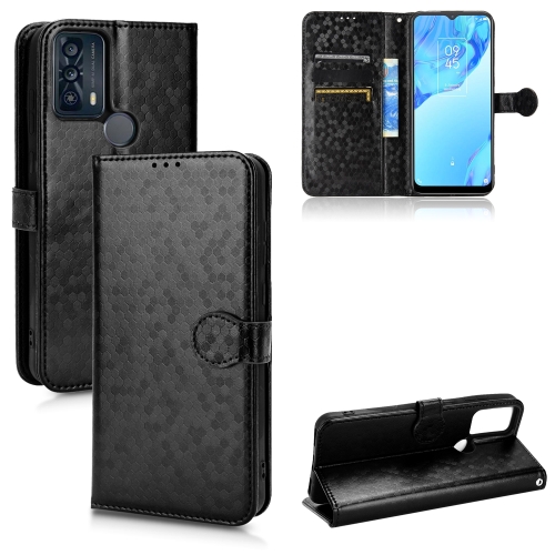 

For TCL 20B Honeycomb Dot Texture Leather Phone Case(Black)