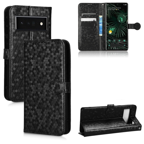 

For Google Pixel 6 Pro Honeycomb Dot Texture Leather Phone Case(Black)