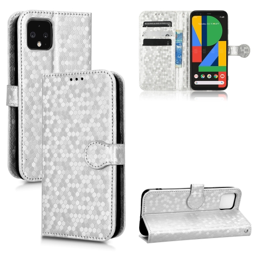 

For Google Pixel 4 XL Honeycomb Dot Texture Leather Phone Case(Silver)