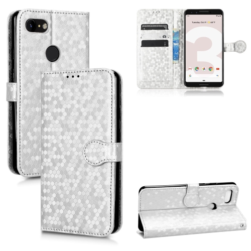 

For Google Pixel 3 XL Lite / Pixel 3a XL Honeycomb Dot Texture Leather Phone Case(Silver)