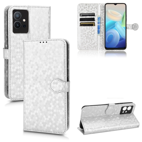 

For vivo T1 5G / Y75 5G / Y55 5G Global Honeycomb Dot Texture Leather Phone Case(Silver)