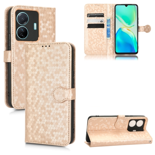 

For vivo S15e 5G Honeycomb Dot Texture Leather Phone Case(Gold)