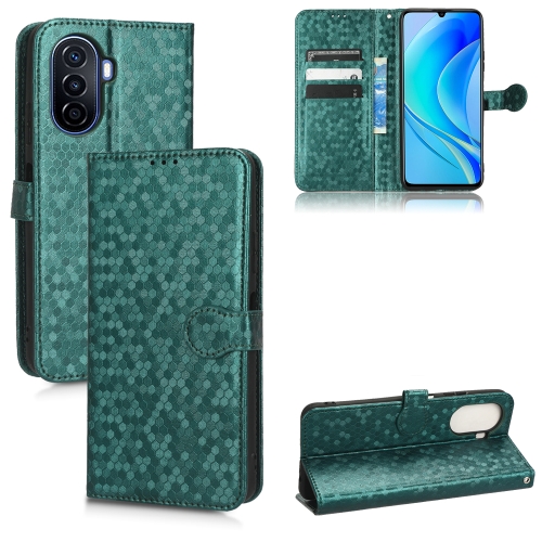 

For Huawei nova Y70 / nova Y70 Plus Honeycomb Dot Texture Leather Phone Case(Green)