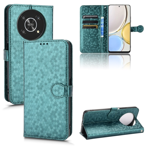 

For Honor X9 Honeycomb Dot Texture Leather Phone Case(Green)