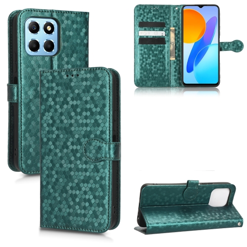 

For Honor X8 5G Honeycomb Dot Texture Leather Phone Case(Green)