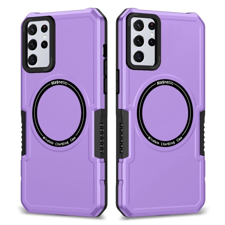 

For Samsung Galaxy S23+ 5G MagSafe Shockproof Armor Phone Case(Purple)