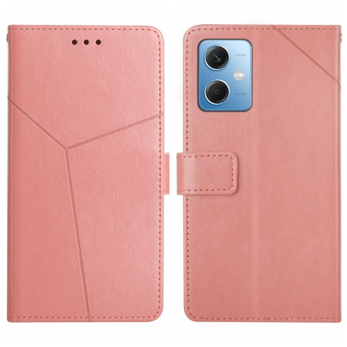 

For Xiaomi Redmi Note 12 5G HT01 Y-shaped Pattern Flip Leather Phone Case(Pink)