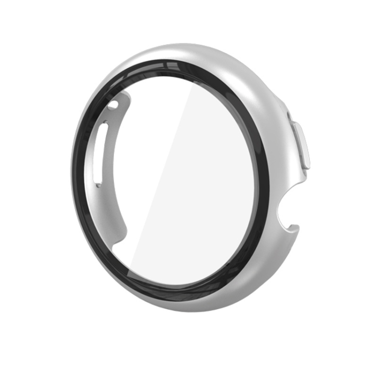 

For Google Pixel Watch Tempered Glass Film PC Watch Case(Silver)