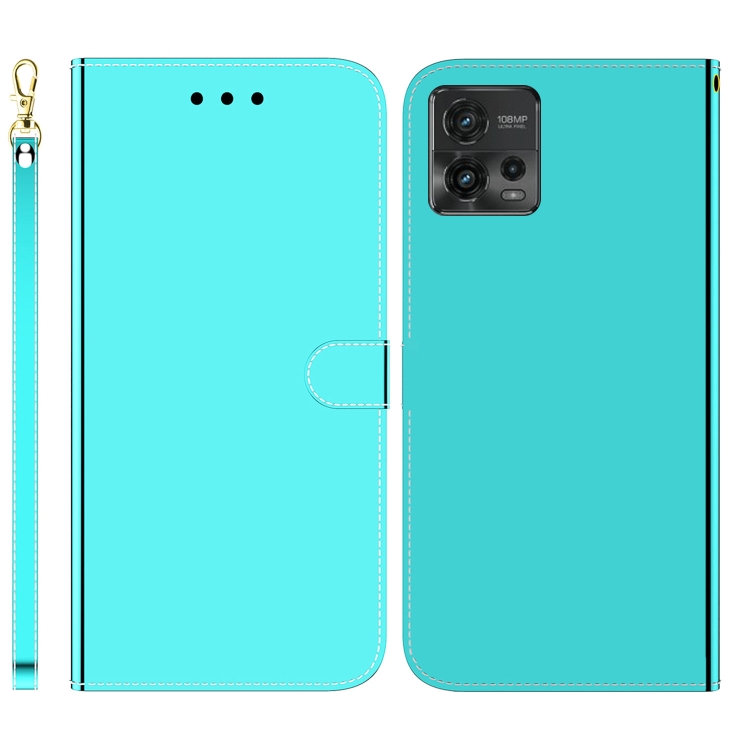 

For Motorola Moto G72 Imitated Mirror Surface Flip Leather Phone Case(Mint Green)