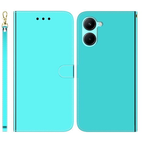

For Realme C33 Imitated Mirror Surface Flip Leather Phone Case(Mint Green)