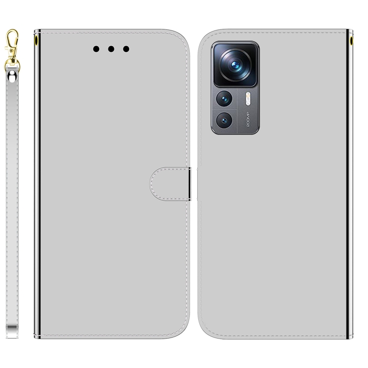

For Xiaomi 12T Pro Imitated Mirror Surface Flip Leather Phone Case(Silver)