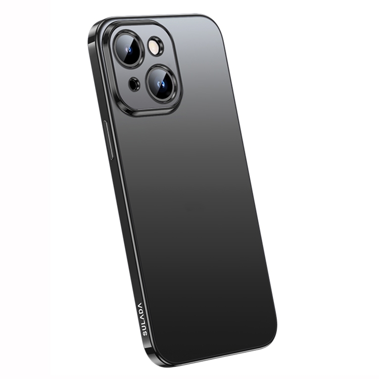 

For iPhone 14 Plus SULADA Electroplating Frosted All-inclusive TPU Phone Case(Black)