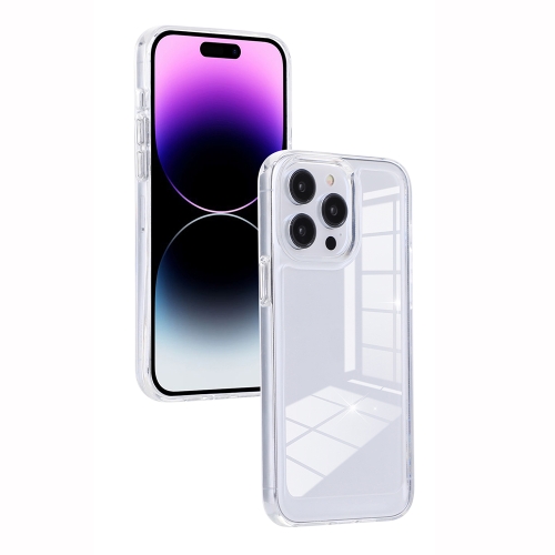 

For iPhone 14 Pro Max Clear Color TPU Space Acrylic Phone Case(White)