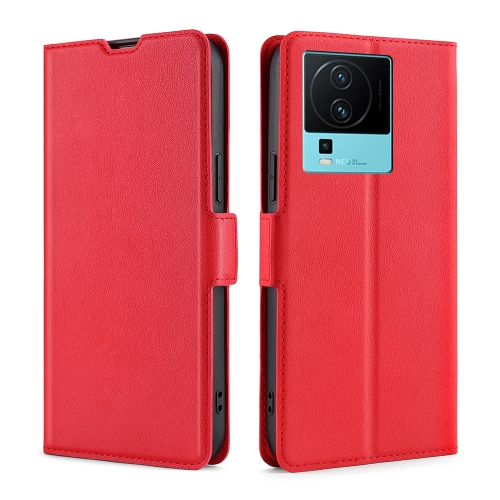 

For vivo iQOO Neo7 Ultra-thin Voltage Side Buckle Horizontal Flip Leather Phone Case(Red)