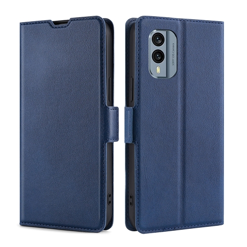 

For Nokia X30 5G Ultra-thin Voltage Side Buckle Horizontal Flip Leather Phone Case(Blue)