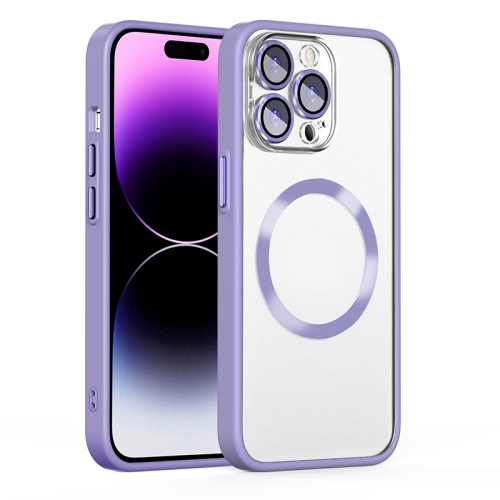 

For iPhone 14 Pro Max Cat Eyes MagSafe Shockproof Protective Phone Case(Purple)