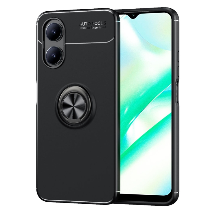 

For OPPO A17 Metal Ring Holder TPU Phone Case(Black)