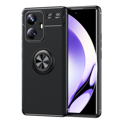 

For Realme 10 Pro+ 5G Metal Ring Holder TPU Phone Case(Black)