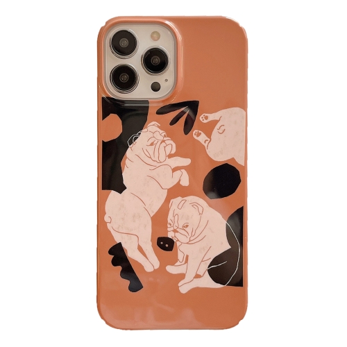 

For iPhone 13 Pro Cartoon Film Craft Hard PC Phone Case(Bulldog)