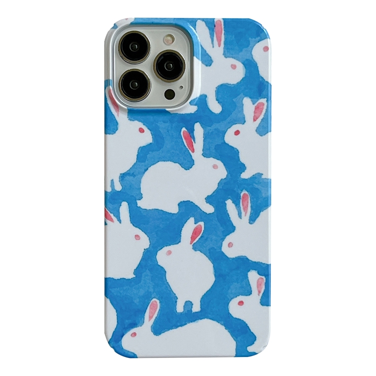 

For iPhone 12 Pro Cartoon Film Craft Hard PC Phone Case(Graffiti Rabbit)