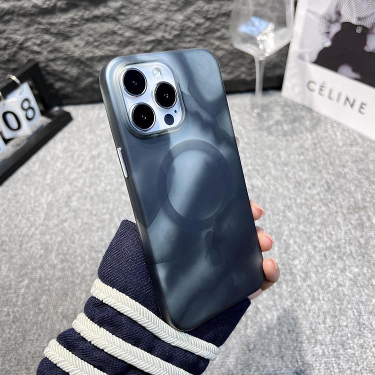 

For iPhone 12 Pro MagSafe Magnetic Watercolor TPU Phone Case(Black)