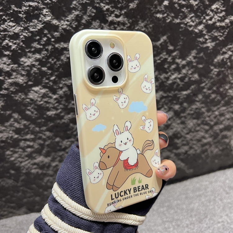 

For iPhone 14 Pro Max IMD Full Pattern TPU Phone Case(Beige Rabbit)