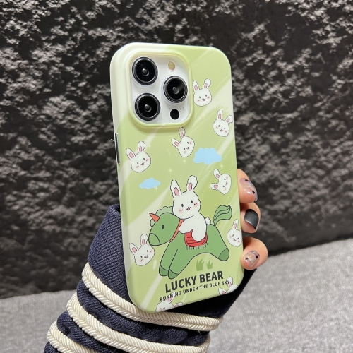 

For iPhone 13 IMD Full Pattern TPU Phone Case(Green Rabbit)