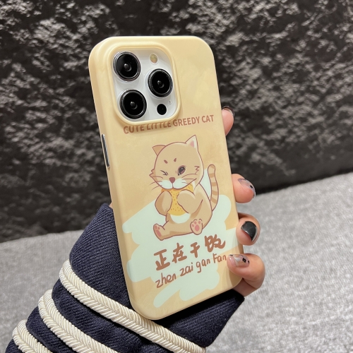 

For iPhone 12 Pro Max IMD Full Pattern TPU Phone Case(Yellow Greedy Cat)