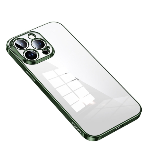 

For iPhone 14 Pro Max SULADA Shine Through Series Plating TPU Transparent Phone Protective Case(Green)