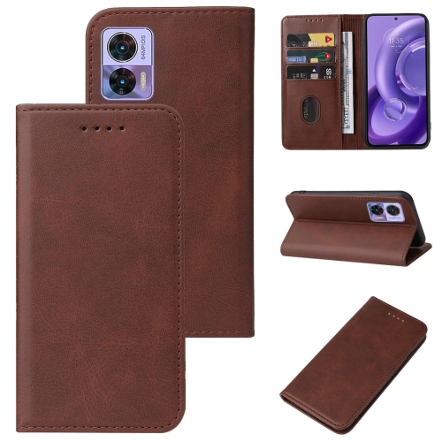 

For Motorola Edge 30 Neo Magnetic Closure Leather Phone Case(Brown)