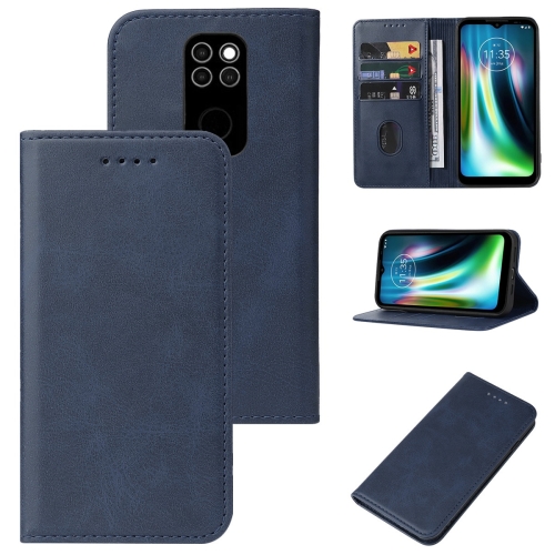 

For Motorola Moto Defy 2021 Magnetic Closure Leather Phone Case(Blue)