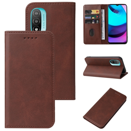 

For Motorola Moto E20/E30/E40/Lenovo K13+ Magnetic Closure Leather Phone Case(Brown)