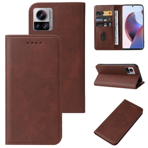 

For Motorola Edge 30 Ultra Magnetic Closure Leather Phone Case(Brown)