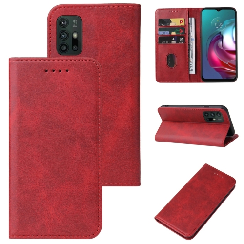 

For Motorola Moto G30/G20/G10 4G Magnetic Closure Leather Phone Case(Red)