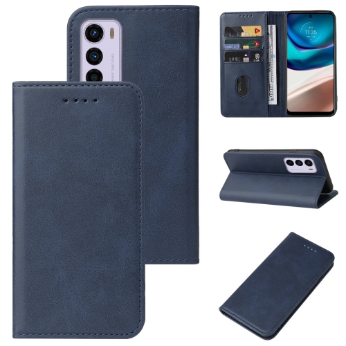 

For Motorola Moto G42 Magnetic Closure Leather Phone Case(Blue)