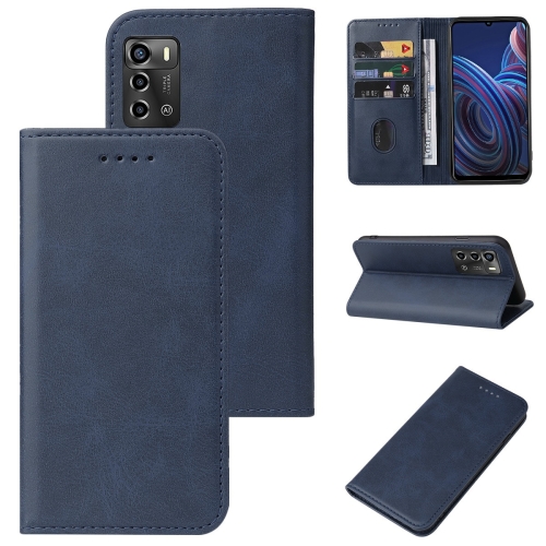 

For ZTE Blade A72 2022 Magnetic Closure Leather Phone Case(Blue)