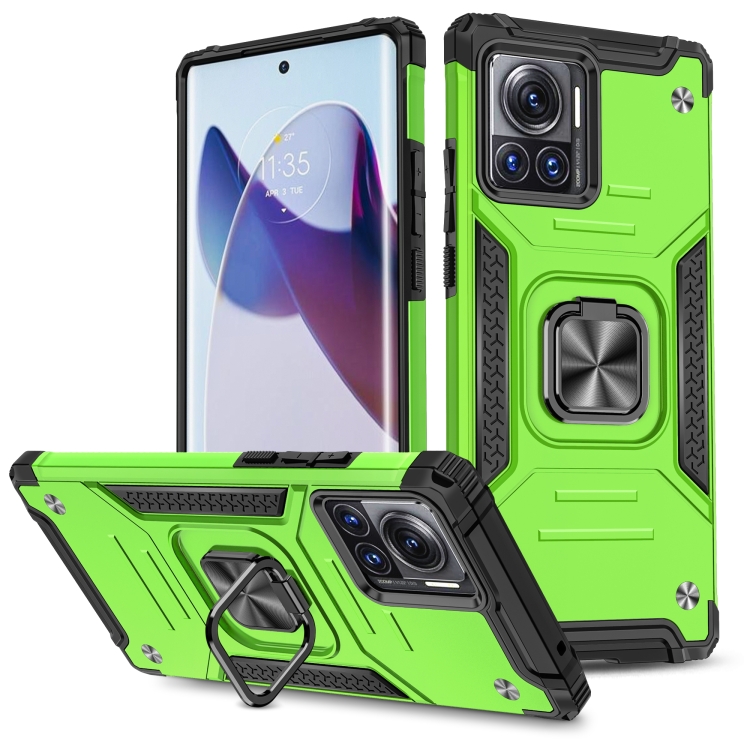 

For Motorola Moto X30 Pro Magnetic Armor Shockproof TPU + PC Phone Case with Metal Ring Holder(Green)