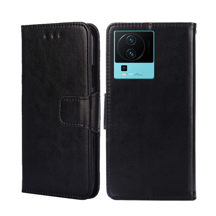 

For vivo iQOO Neo7 Crystal Texture Horizontal Flip Leather Phone Case(Black)