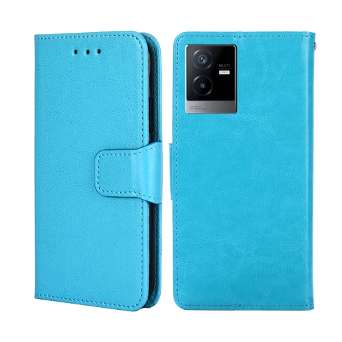 

For vivo T2x 5G/Y73t/iQOO Z6x Crystal Texture Horizontal Flip Leather Phone Case(Light Blue)