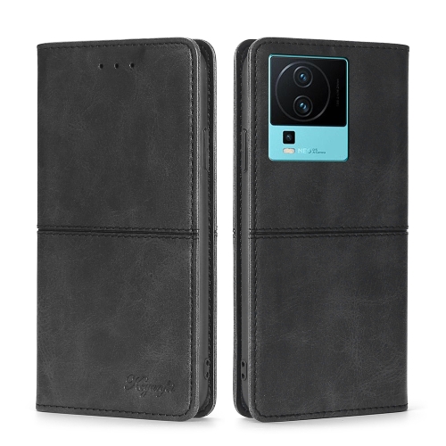 

For vivo iQOO Neo7 Cow Texture Magnetic Leather Phone Case(Black)