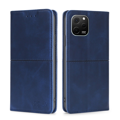 

For Huawei nova Y61 Cow Texture Magnetic Leather Phone Case(Blue)