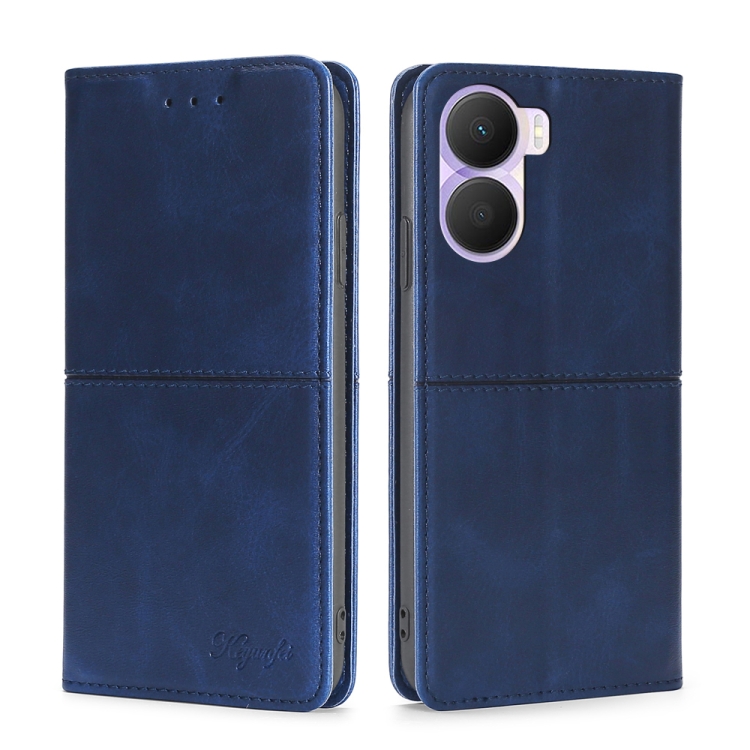 

For Honor Play 40 Plus Cow Texture Magnetic Leather Phone Case(Blue)