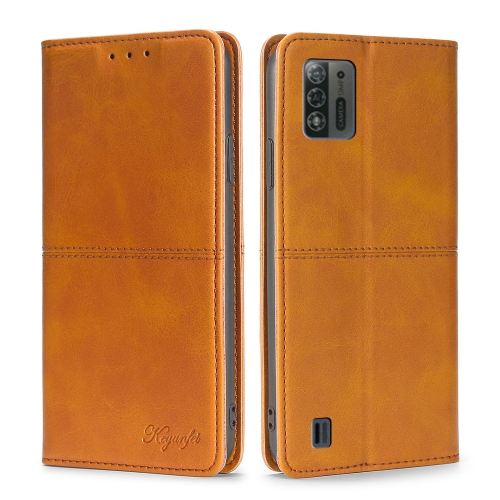 

For ZTE Blade A52 Lite Cow Texture Magnetic Leather Phone Case(Light Brown)