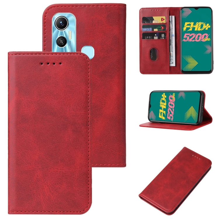 

For Infinix Hot 11 X662 Magnetic Closure Leather Phone Case(Red)