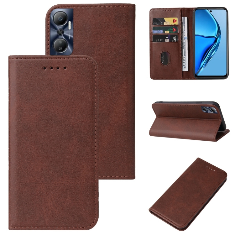 

For Infinix Hot 20S Magnetic Closure Leather Phone Case(Brown)