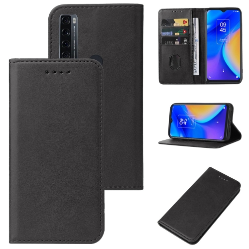 

For TCL 20 SE Magnetic Closure Leather Phone Case(Black)