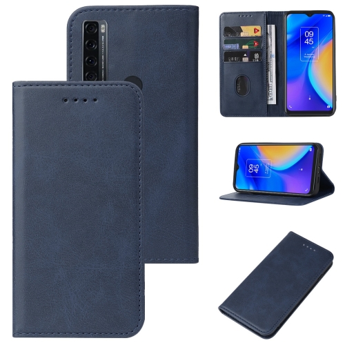 

For TCL 20 SE Magnetic Closure Leather Phone Case(Blue)